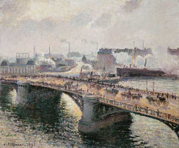 Die BoÏeldieu-Brücke in Rouen von Camille Pissarro