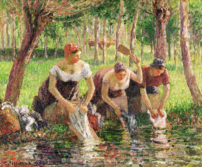 The Washerwomen, Eragny von Camille Pissarro