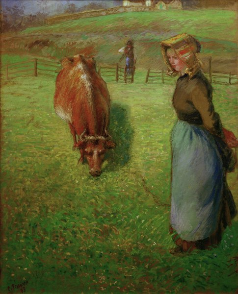 C.Pissarro, Bäuerin mit Kuh von Camille Pissarro