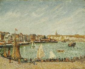 Nachmittagsonne am Hafen von Dieppe 1902