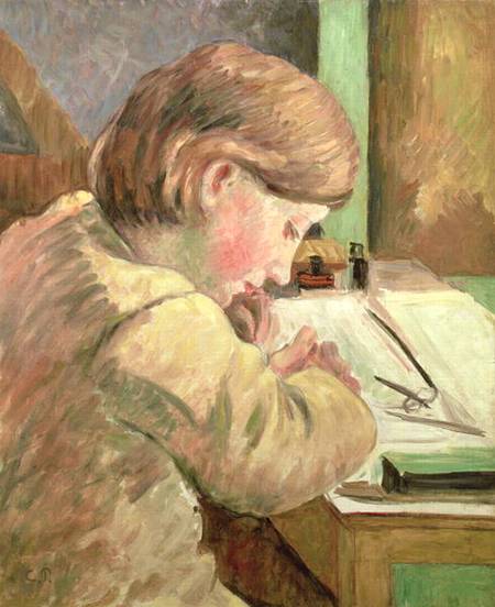 Paul Writing von Camille Pissarro