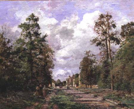 The road to Louveciennes at the edge of the wood von Camille Pissarro