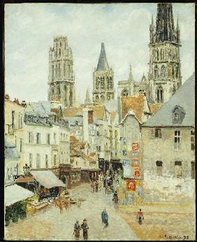 Rue de L'Epicerie in Rouen an einem bedeckten Morgen 1898
