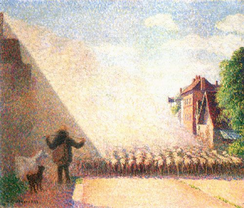 Die Schafherde, Eragny von Camille Pissarro
