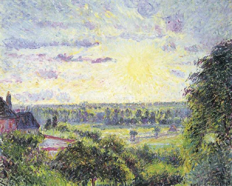 Sonnenuntergang in Eragny von Camille Pissarro