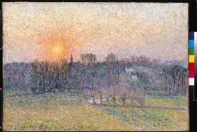 Sonnenuntergang über Baumlandschaft 1892