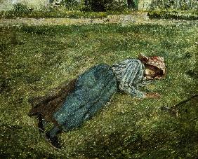 C.Pissarro, Liegendes Mädchen..