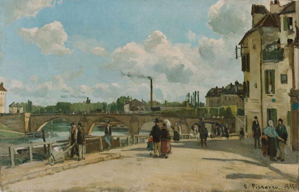 Ansicht von Pontoise (Quai du Pothuis) 1868