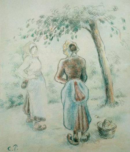 The Woman under the Apple Tree von Camille Pissarro