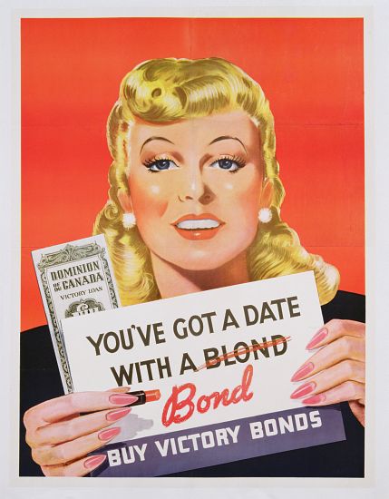 'You've Got a Date With a Bond', poster advertising Victory Bonds von Canadian School