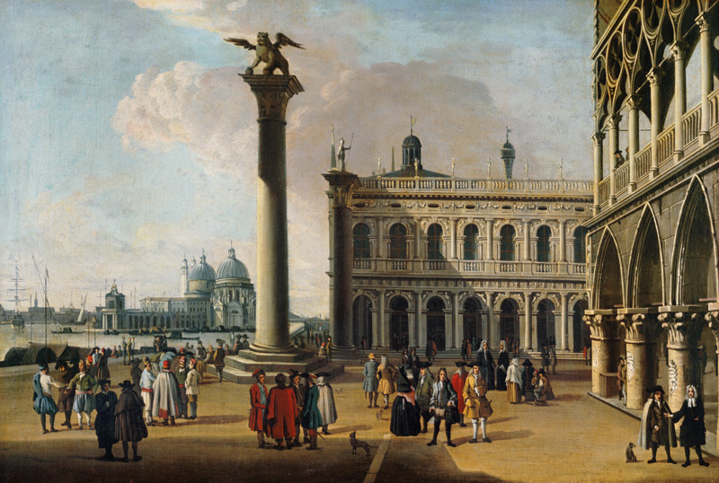 A view of the Piazzetta Looking West (pair of 63931) von Giovanni Antonio Canal (Canaletto)