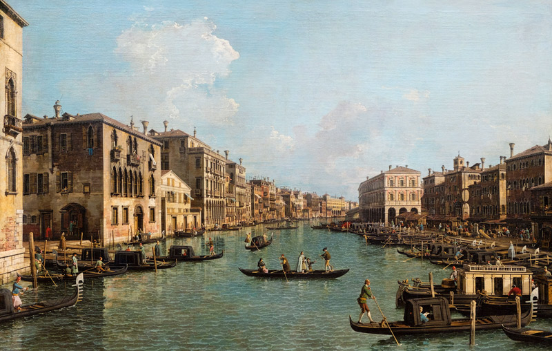 Der Canal Grande in südöstlicher Richtung zur Rialtobrücke von Giovanni Antonio Canal (Canaletto)