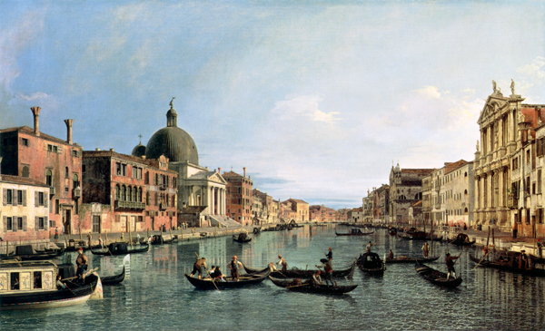 Grand Canal: looking South-West from the Chiesa degli Scalzi to the Fondamenta della Crose von Giovanni Antonio Canal (Canaletto)