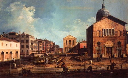 Der Campo San Guiseppe di Castello und die chiesa San Niccolò di Castello von Giovanni Antonio Canal (Canaletto)