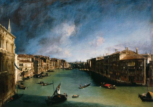 Der Canal Grande vom Palazzo Balbi gegen Rialto von Giovanni Antonio Canal (Canaletto)