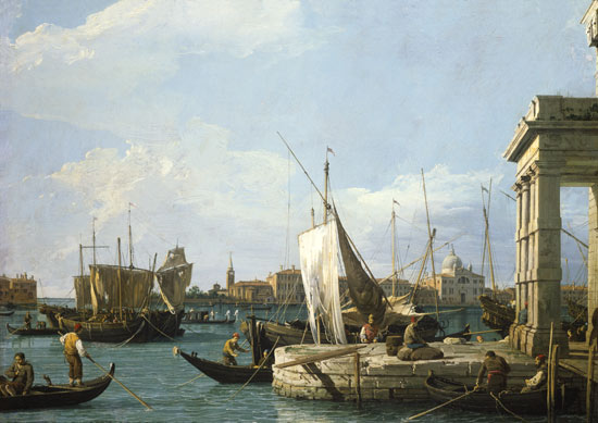 Die Dogana in Venedig von Giovanni Antonio Canal (Canaletto)