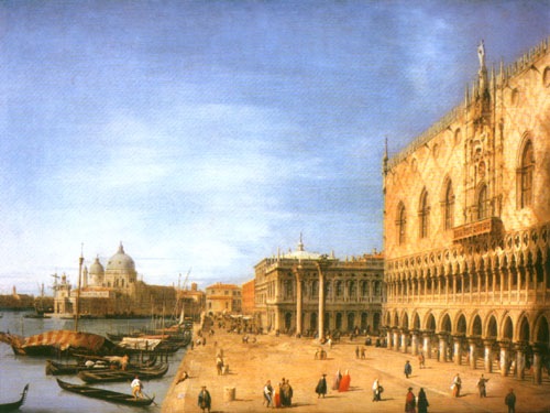The Molo looking West von Giovanni Antonio Canal (Canaletto)