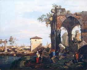 Capriccio with Ruins and Porta Portello in Padua, c.1760 (oil on canvas) 16th