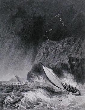 The boats off Walden Island in a snow storm, August 12th 1827, from 'Journal of a Third Voyage for t 1922
