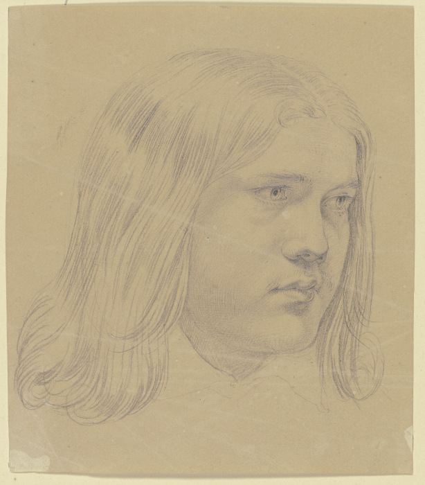 Jünglingskopf mit langem Haar von Carl Barth