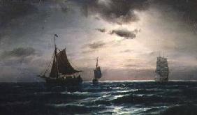 Shipping in Moonlit Waters