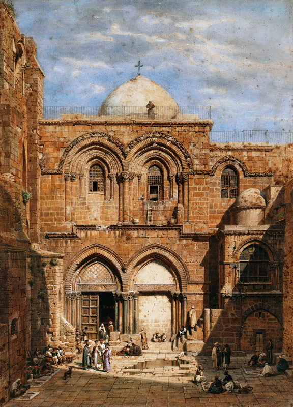Eingang zur Grabeskirche in Jerusalem von Carl Friedrich Heinrich Werner