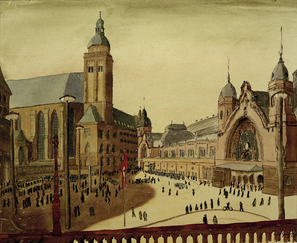 Koeln, Bahnhofsplatz, 1935. von Carl Grossberg