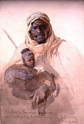 Bachist, a Howazeen Bedawee and Mabzookh, his little Son 1859 cil a