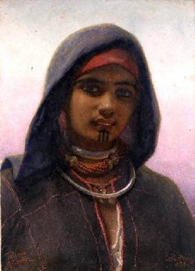 'Fatime of Abukir', portrait of an Egyptian Fellaheen Girl 1858  on
