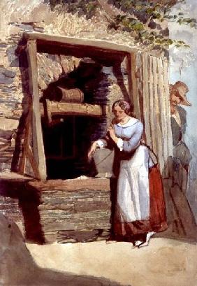 Study of a Lady by a Well, with her Admirer Looking On 1850  on