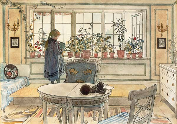Flowers on the Windowsill, from 'A Home' series von Carl Larsson