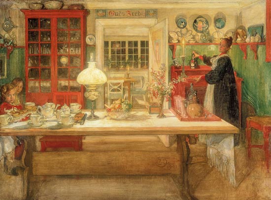 Getting Ready for a Game von Carl Larsson