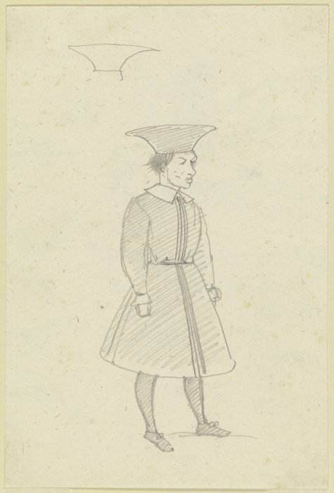 Junger Mann mit eigentümlicher Mütze nach rechts von Carl Philipp Fohr