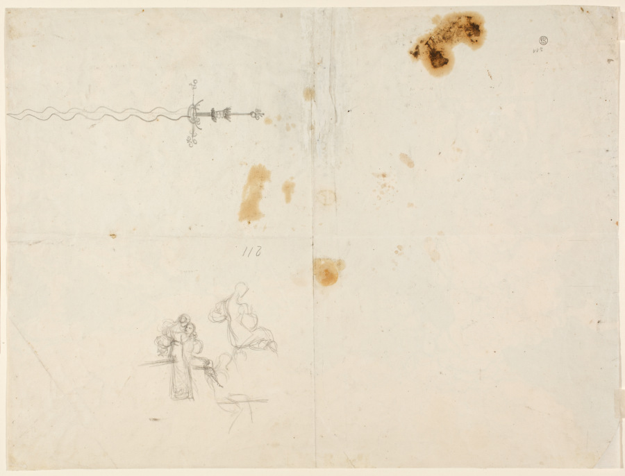 Sitzendes Paar, mehrfach variiert; ein langes geflammtes Schwert von Carl Philipp Fohr