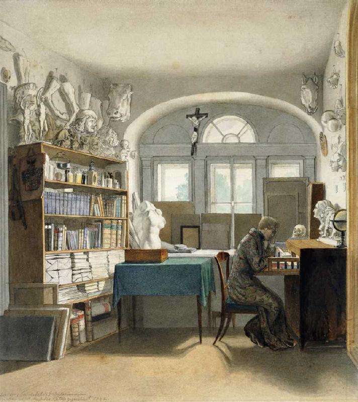 Der Künstler in seinem Studierzimmer von Carl Schnorr von Carolsfeld