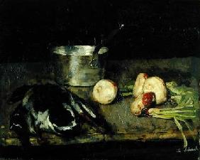 Still life with casserole and wild duck 1885