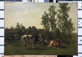 Viehweide (Landschaft mit Kühen) 1869