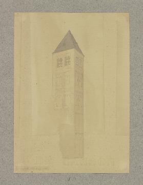 1868 abggangener Nordturm von St. Marcellinus und Petrus in Seligenstadt
