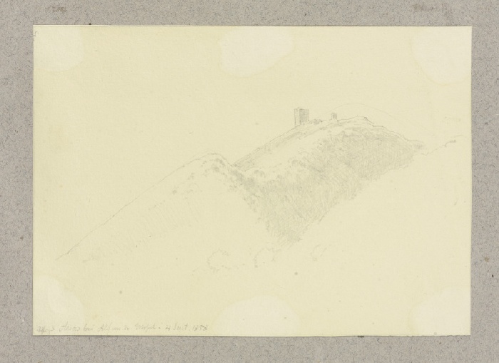 Die auf auf einer Bergkuppe gelegene Burg Arras von Carl Theodor Reiffenstein