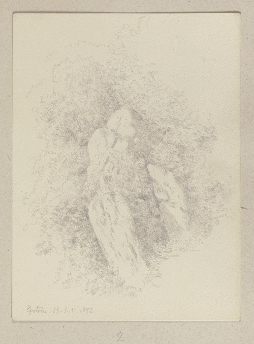 Partie einer Felswand bei Eppstein von Carl Theodor Reiffenstein