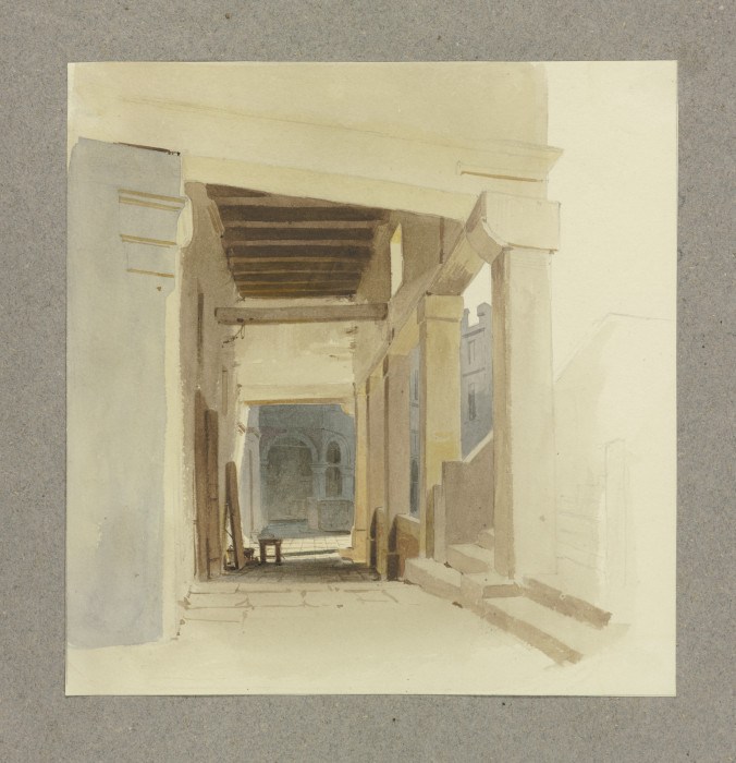 Schlichte Vorhalle eines Hauses in Venedig von Carl Theodor Reiffenstein