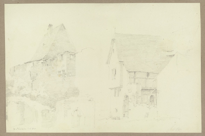 Stadtmauerabschnitt und Häuser in Steinheim von Carl Theodor Reiffenstein