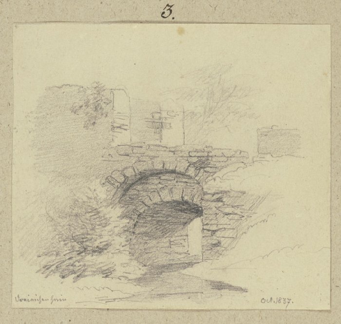 Steinbrücke zur Burg Hayn von Carl Theodor Reiffenstein