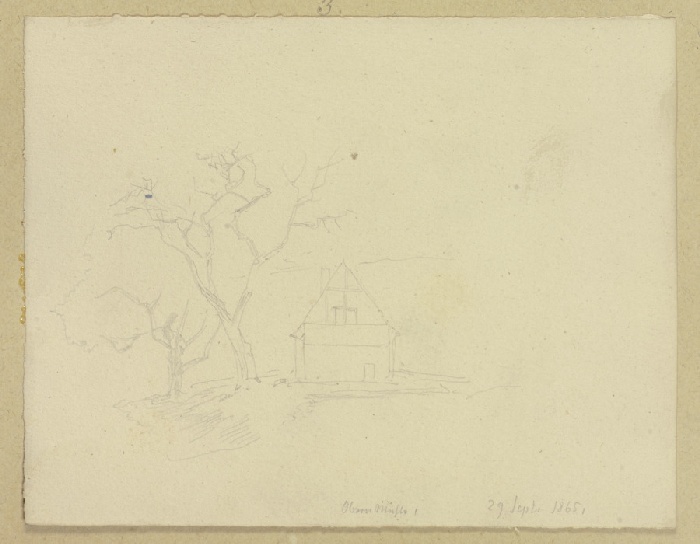 Zwei Bäume und ein Haus von Carl Theodor Reiffenstein