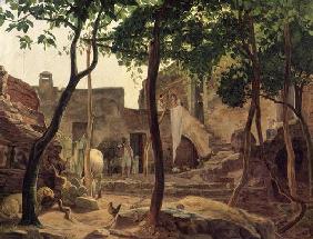 Farmyard near Sorrento, 1827 (oil on canvas) 1905