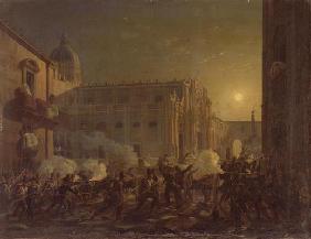The Burning of Catania after the Town's Conquest by the Bern Regiment in 1849, 1849 (oil on canvas) 1636