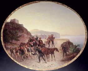 The Capture of Guido Edmondo, c.1864 (oil on canvas on wood) 1841