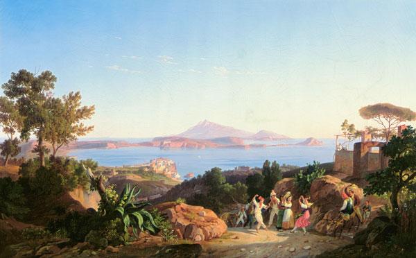 View of the Gulf of Pozzuoli with Mount Solfatara, c.1830 (oil on canvas) 19th