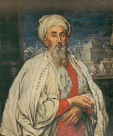 Bildnis eines Mannes in türkischem Kostüm. von Carlo Antonio Sacconi