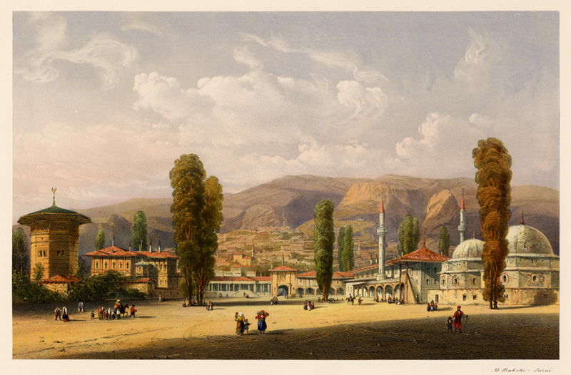 Der Khan-Palast in Bachtschyssaraj von Carlo Bossoli